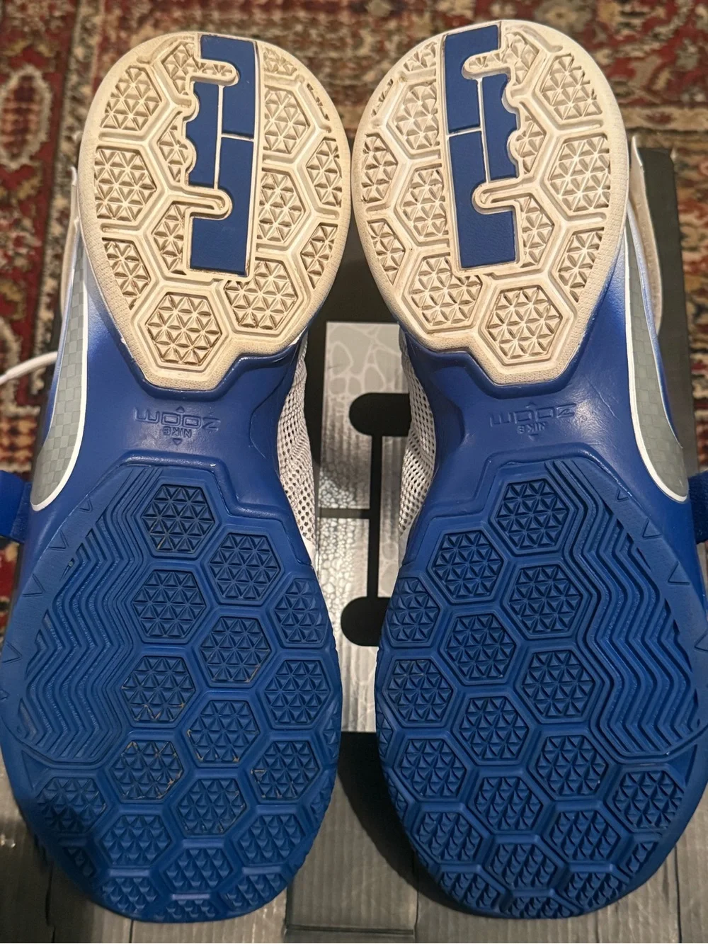 Nike LeBron Soldier 9 Kentucky Blue and White High-Top Basketball Sneakers